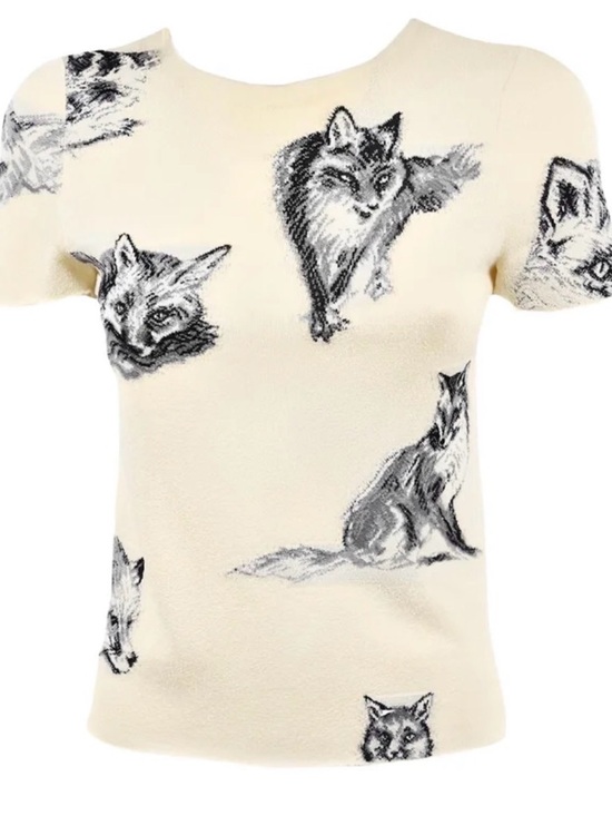 Celine Tops - Celine fox silk knit top